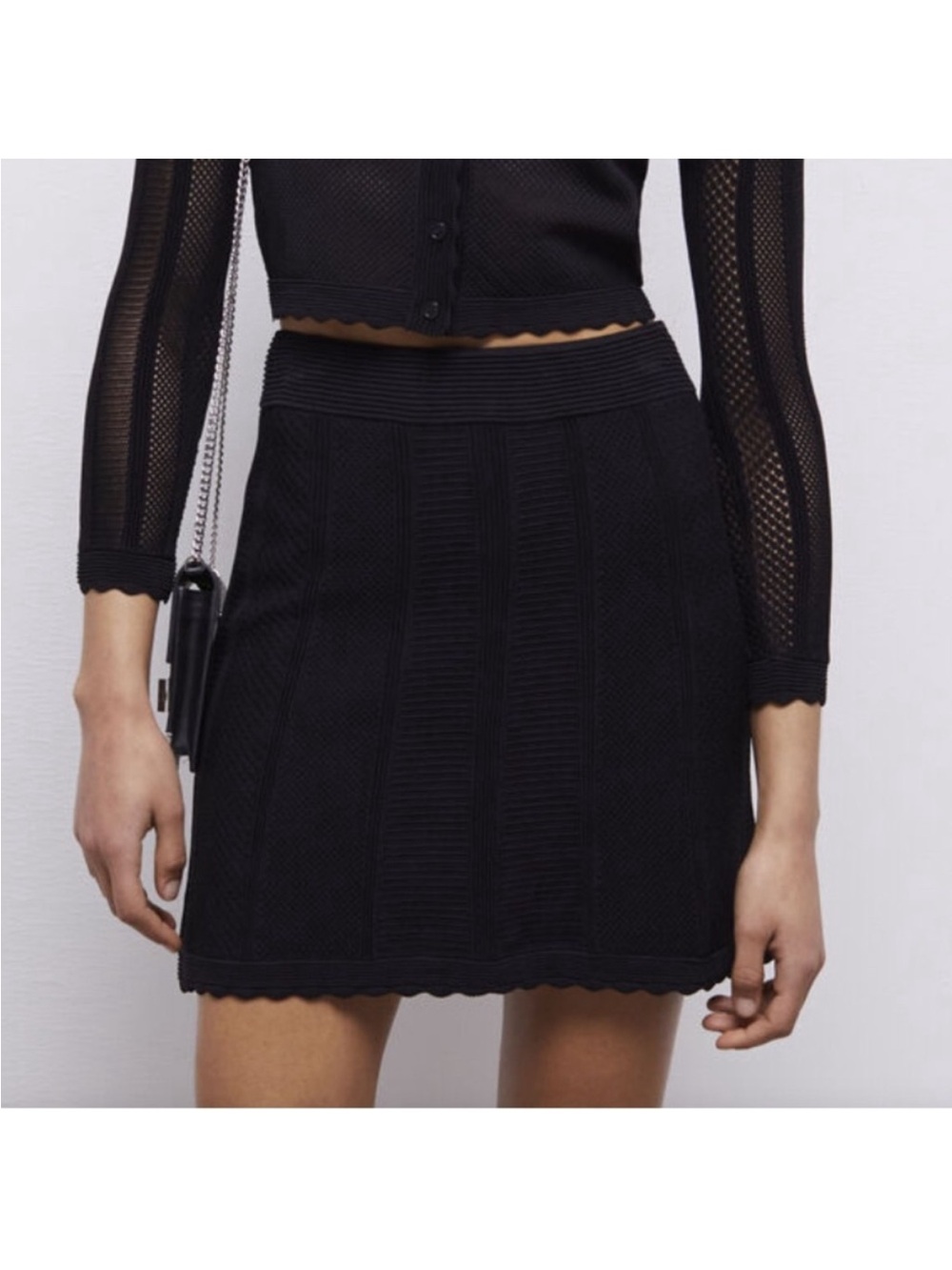 The Kooples Romantic Net Stitches Mini Skirt